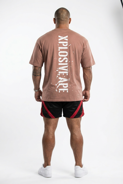 XAPE Smackdown OS Tee & Nightfall War Shorts Combo - Dusty Pink/Black