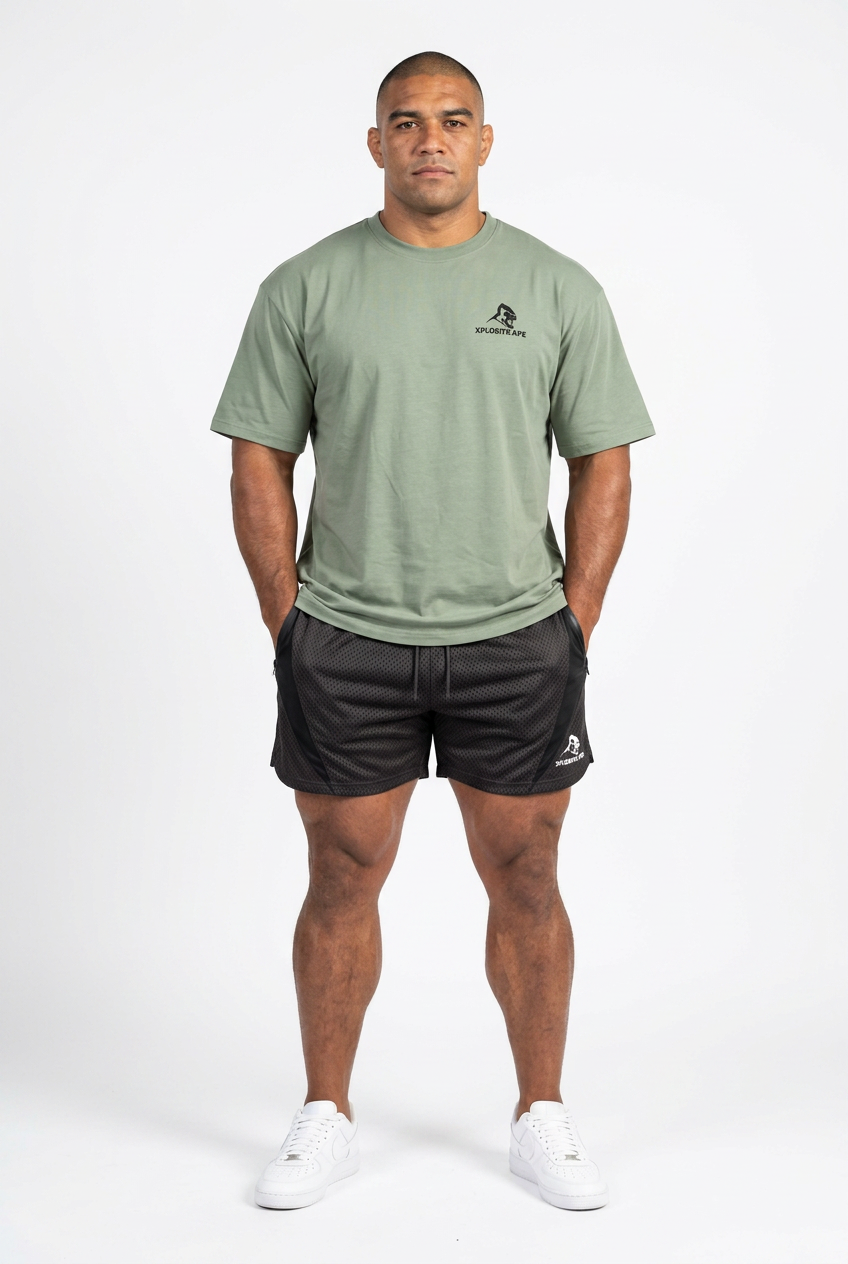 XAPE Essential V2 Tee & Apex Raptor Shorts Combo - Sage/Black