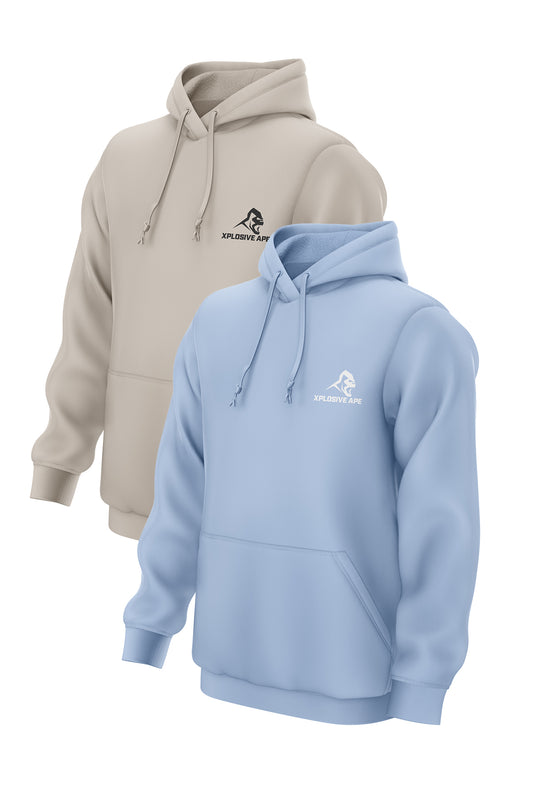 XAPE Essential 2 Hoodies Combo - Light Blue/Sand