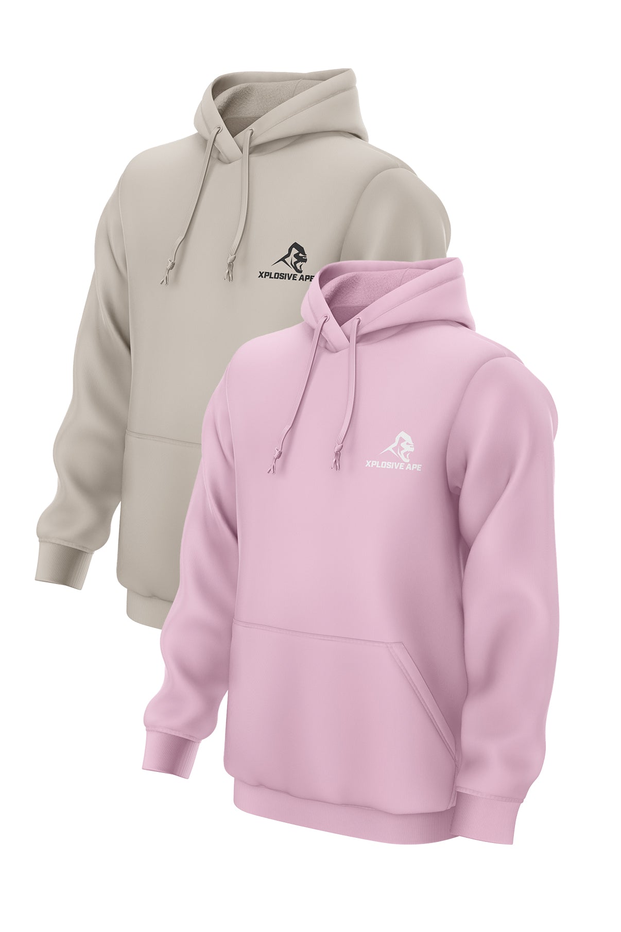 XAPE Essential 2 Hoodies Combo - Light Pink/Sand