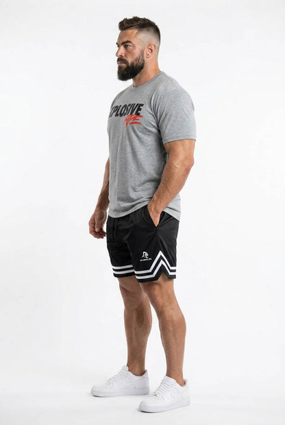 XAPE Holder V2 Tee & Strike Shorts Combo - Sports Grey/Black White