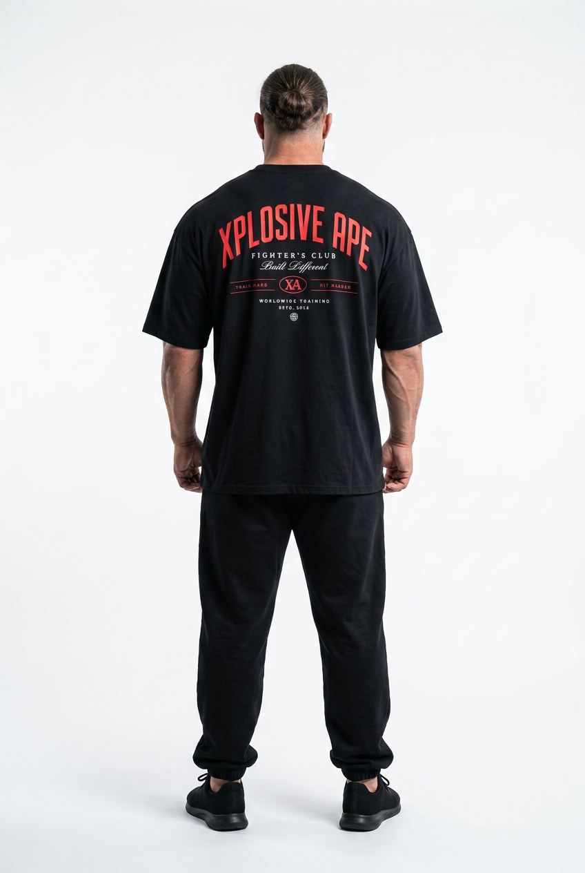 XAPE Powerhouse Ultra Oversized Tee - Black