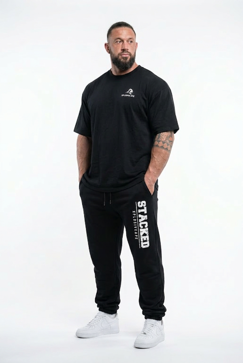 XAPE Stacked Joggers - Black