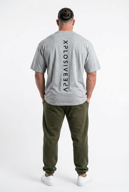 XAPE Futuristic Tee & Stacked Joggers Combo - Sports Grey/Khaki