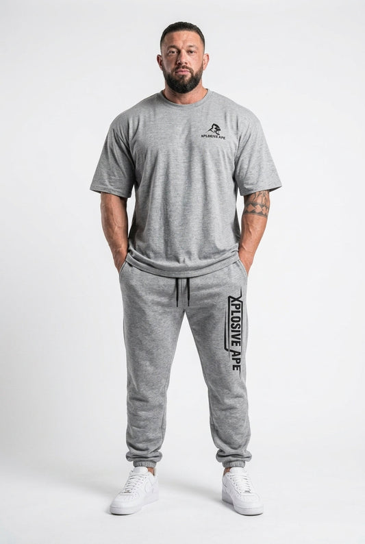 XAPE Essential Tee & Strike Joggers Combo - Sports Grey