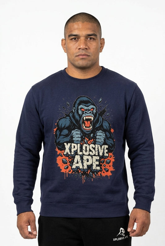 XAPE Ape Smash Sweatshirt - Navy
