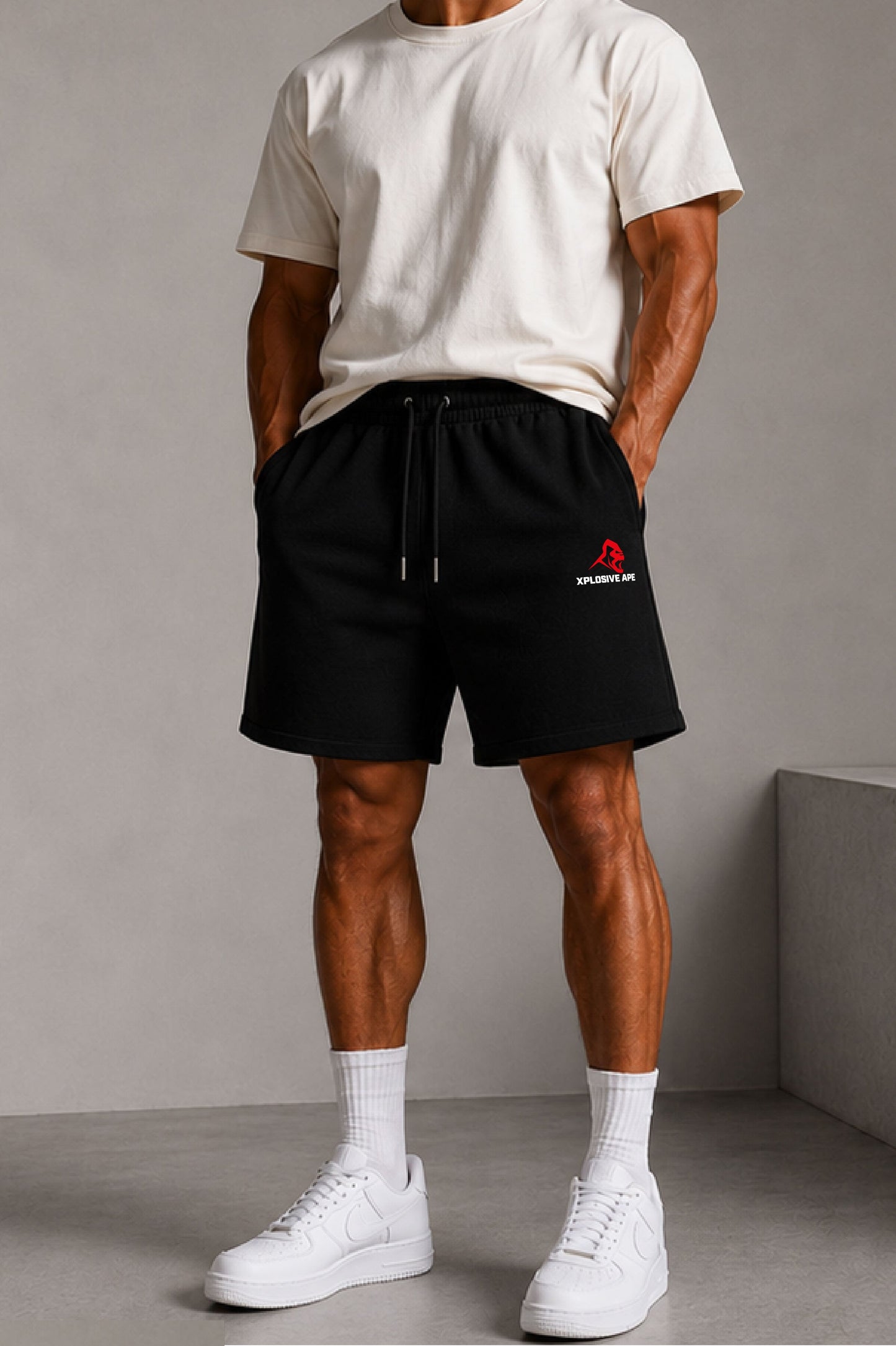 XAPE Original Logo Oversized Shorts - Black