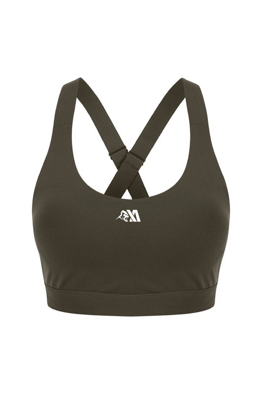 XA Women's Core Logo Impact Sports Bra - Olive Green
