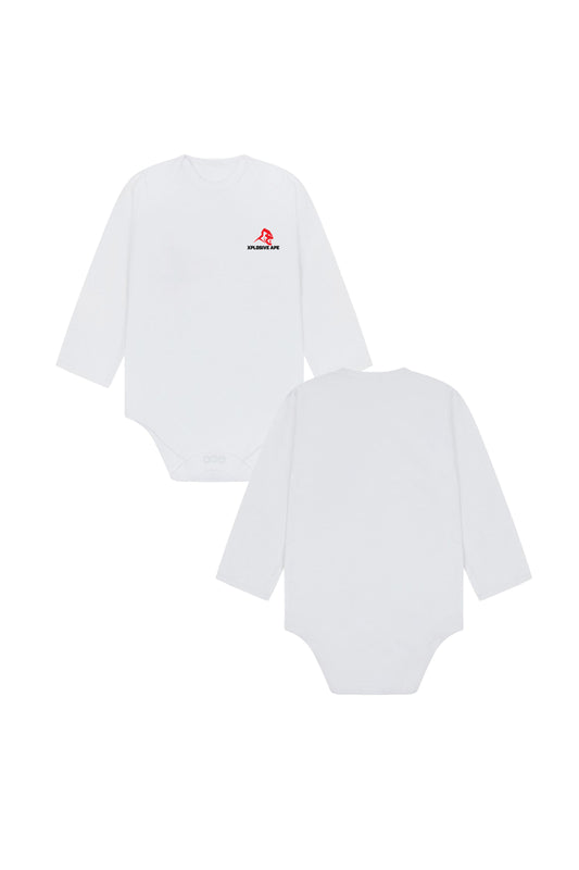 Little Apes Classic Baby Long Sleeve Body Suit - White
