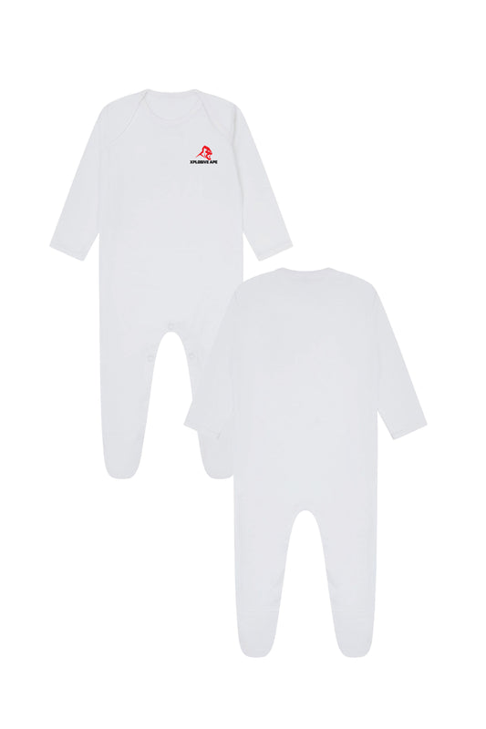 Little Apes Classic Baby Romper Suit - White
