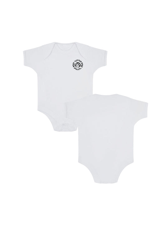 Little Apes Classic Badge Baby Body Suit - White