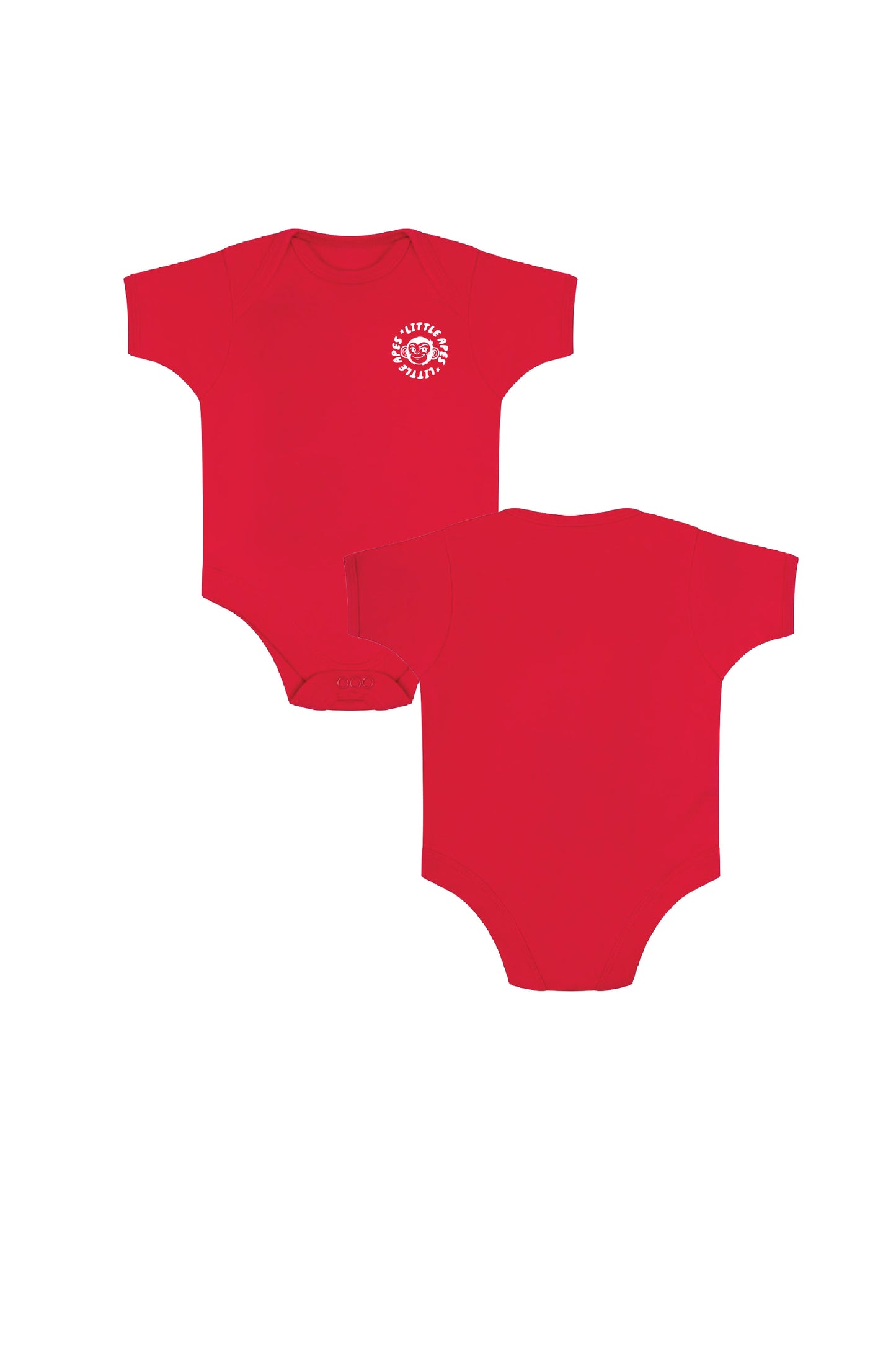 Little Apes Classic Badge Baby Body Suit - Red