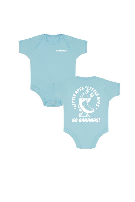 Little Apes Go Bananas Baby Body Suit - Light Blue