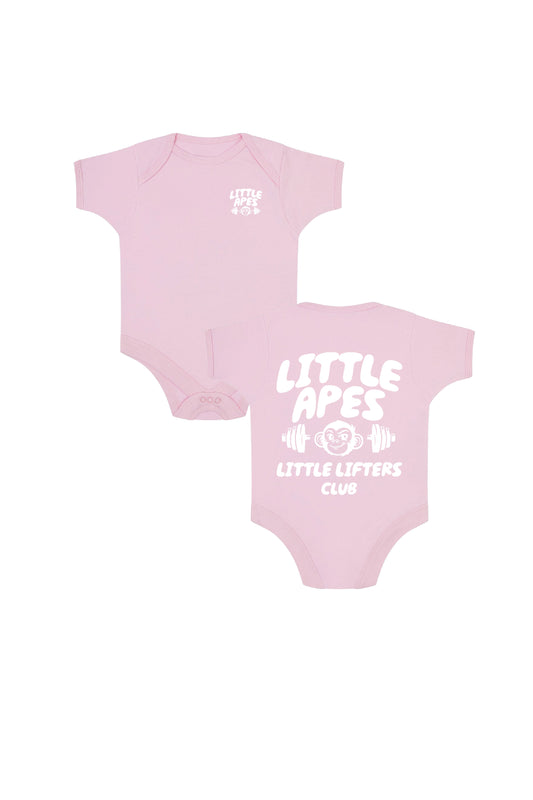 Little Apes Little Lifters Club Baby Body Suit - Light Pink