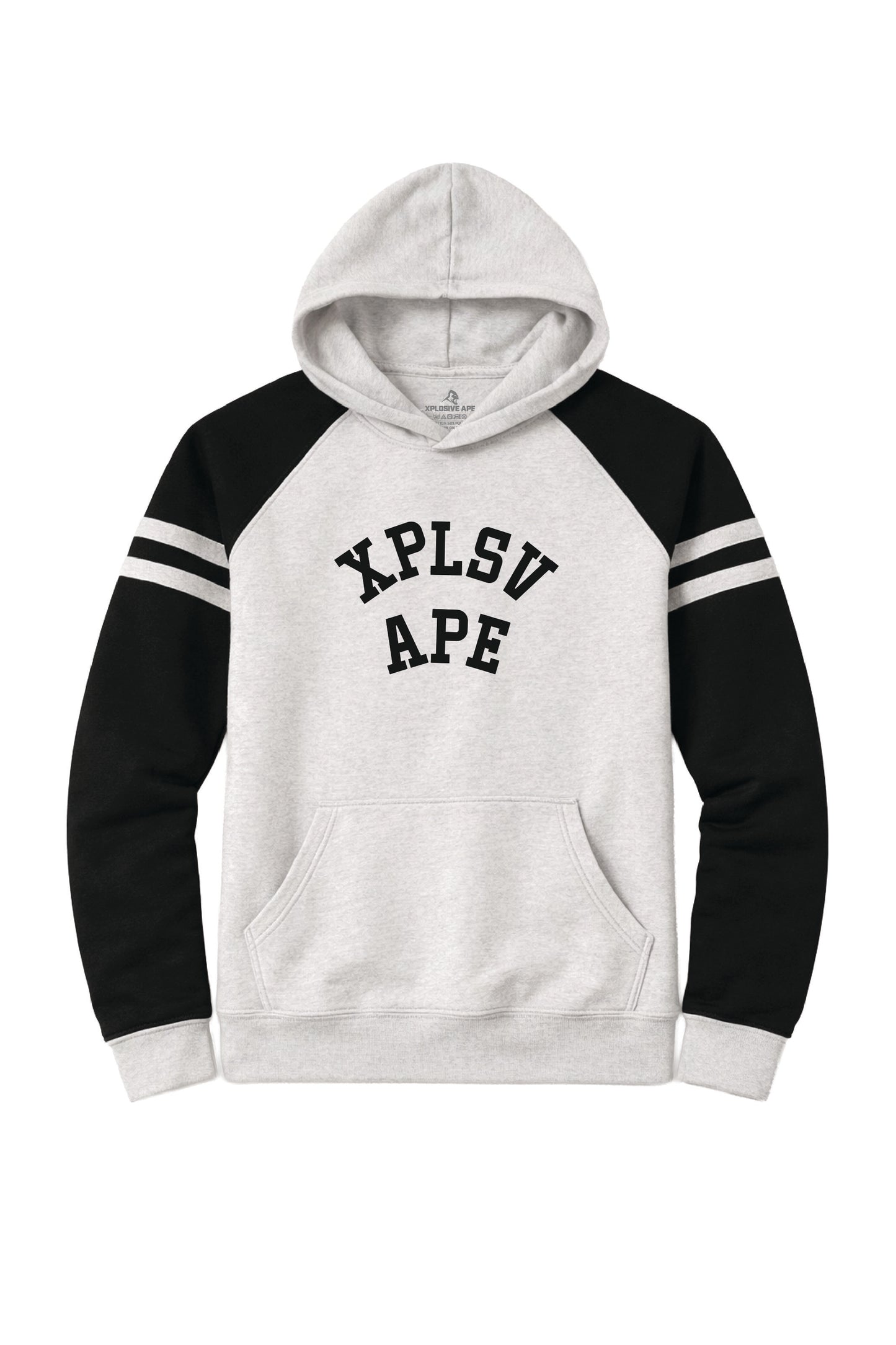 XAPE Collegiate Raglan Hoodie - Oatmeal Heather/Black