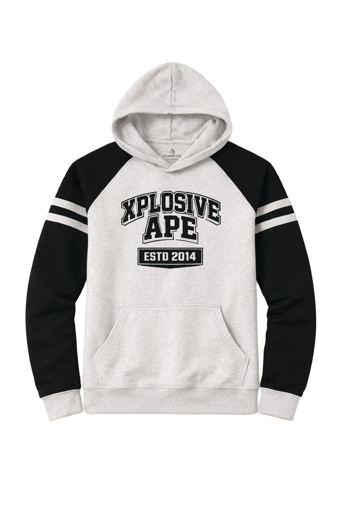 XAPE Classic Block Raglan Hoodie - Oatmeal Heather/Black