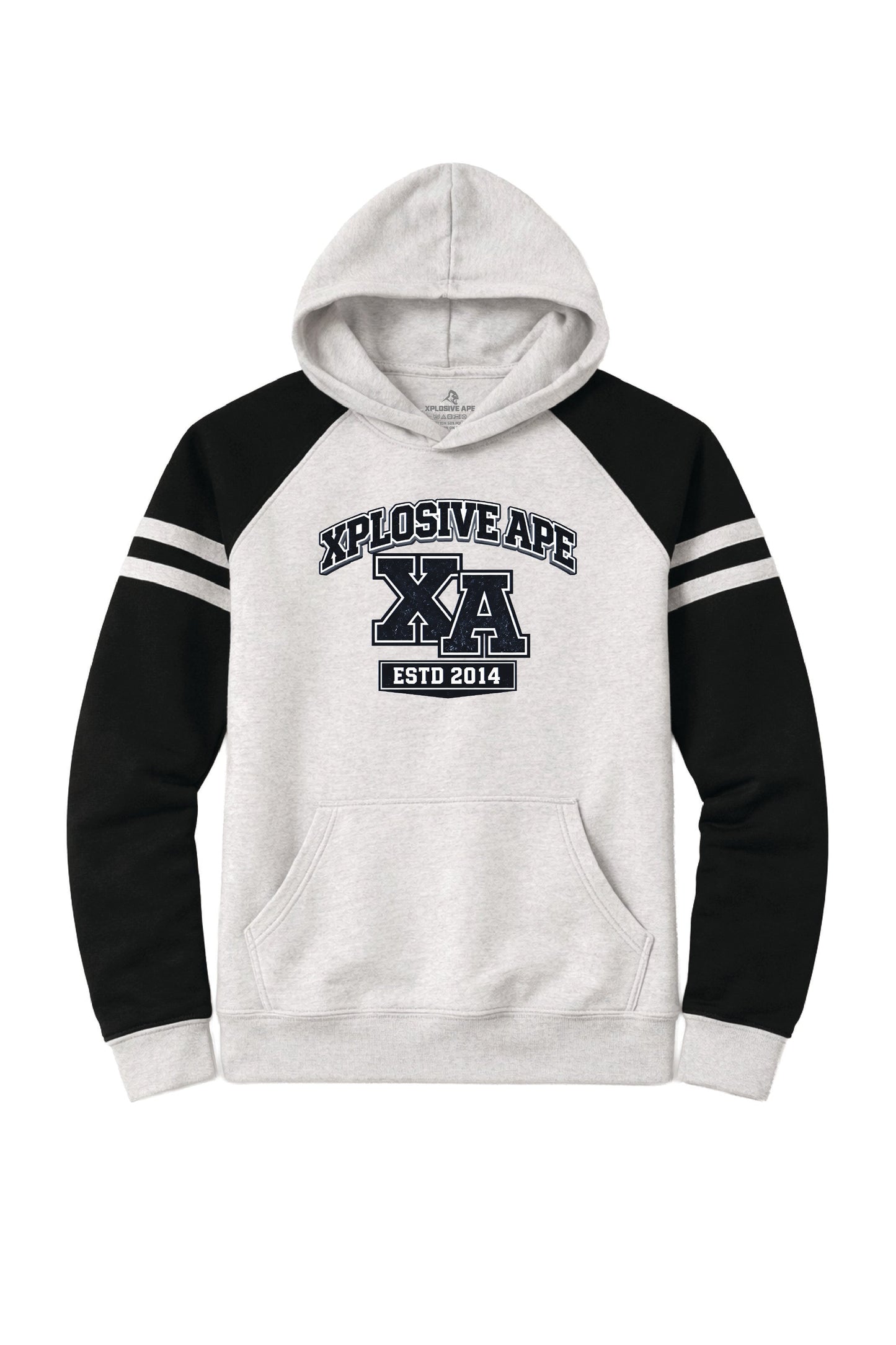 XAPE Monogram Raglan Hoodie - Oatmeal Heather/Black