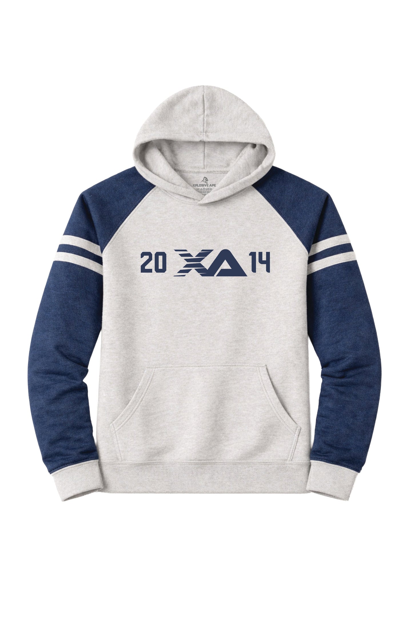 XAPE Blockline Raglan Hoodie - Oatmeal Heather/Indigo