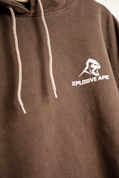 XAPE Vintage Wash String Hoodie - Brown