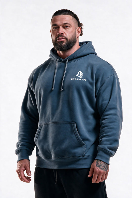 XAPE Vintage Wash String Hoodie - Navy