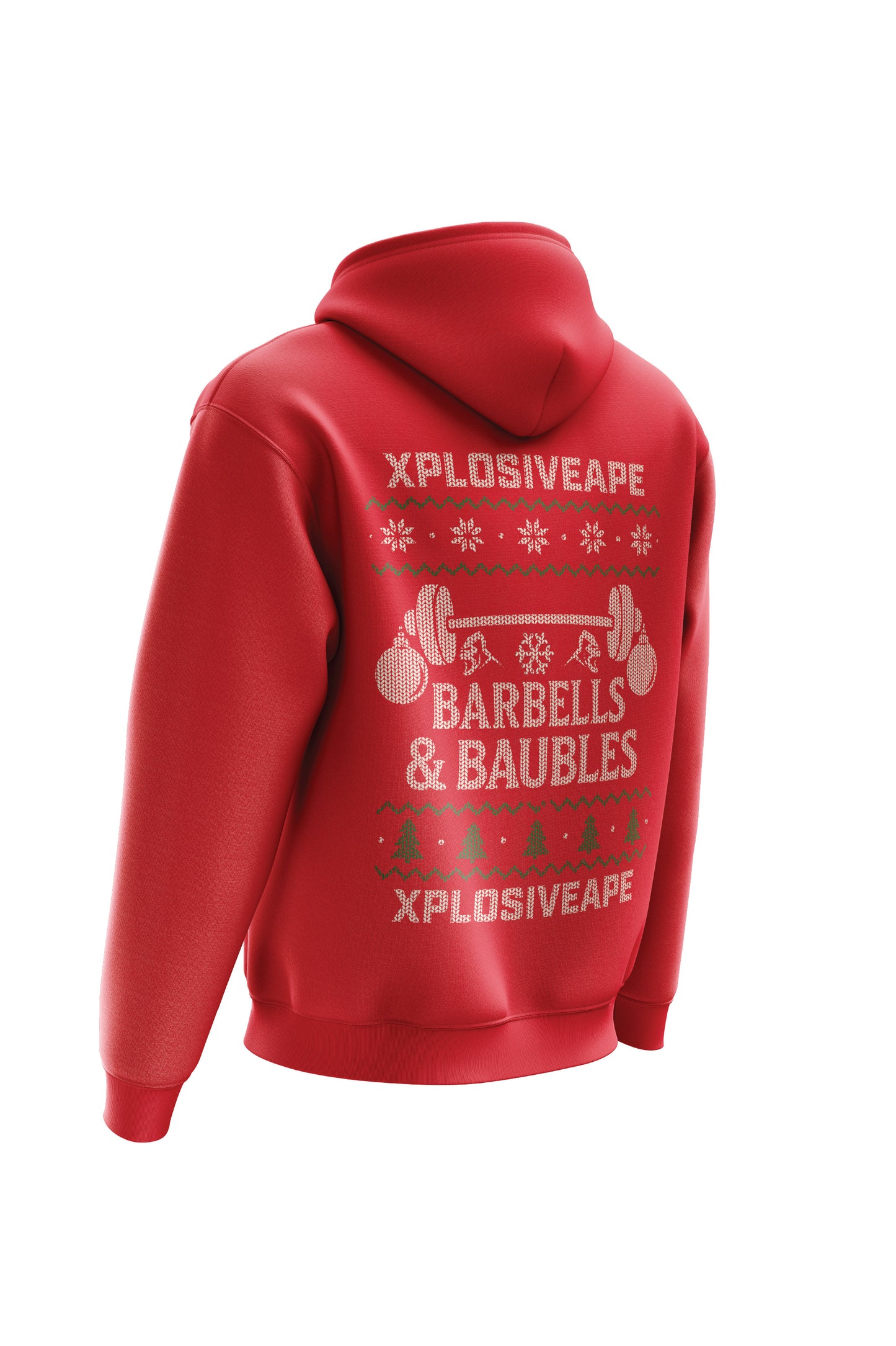 XAPE Xmas Barbell String Hoodie - Red