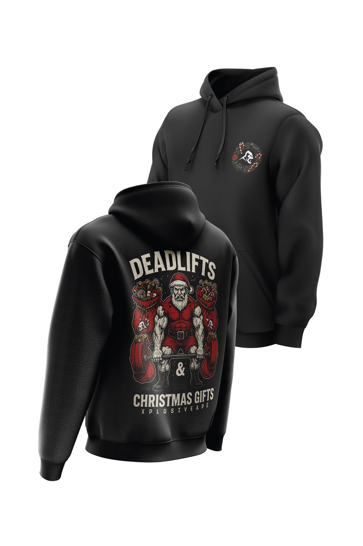 XAPE Santa Deadlifts String Hoodie - Black