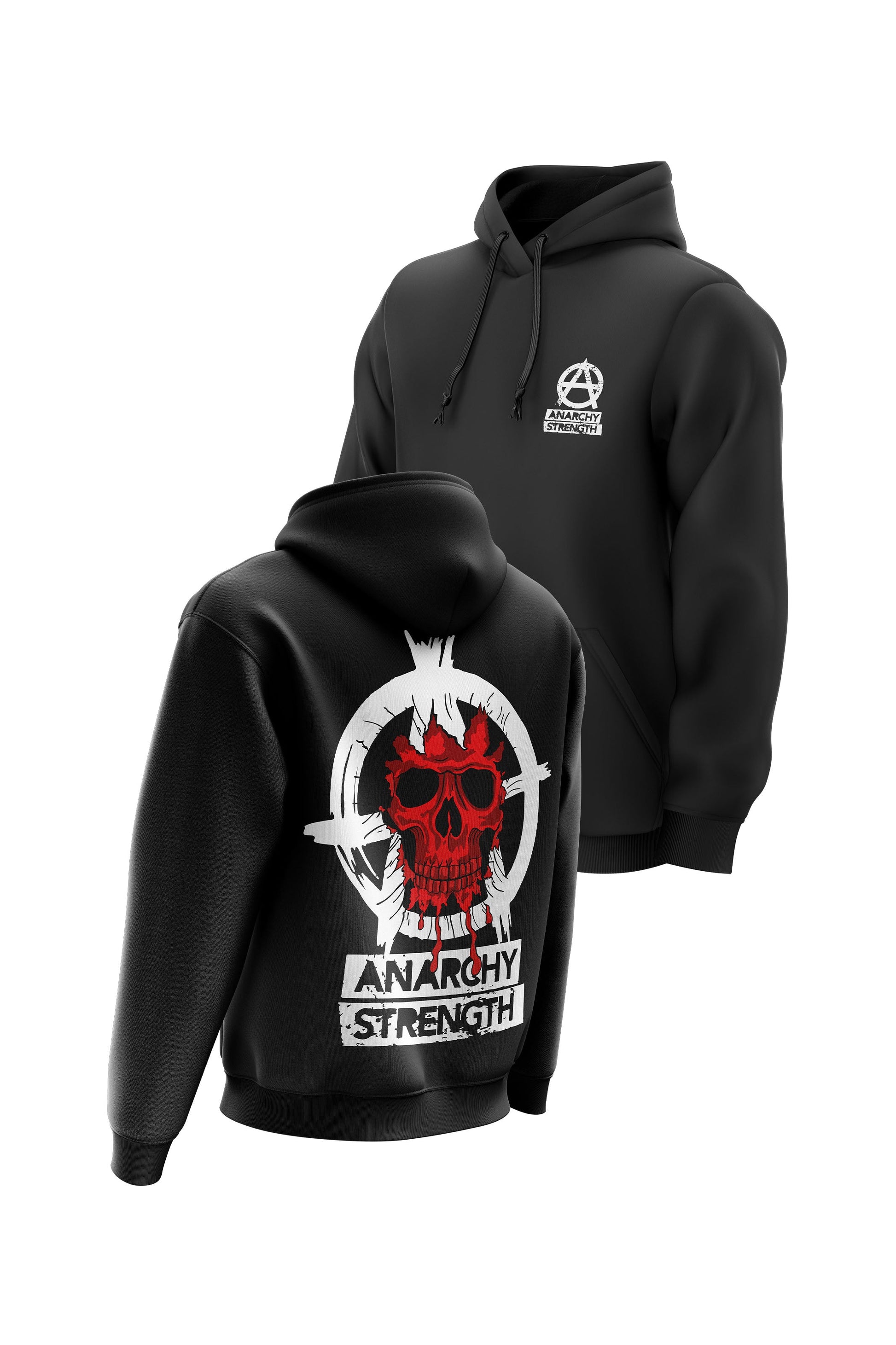 AS 'RED SKULL' HOODIE - BLACK